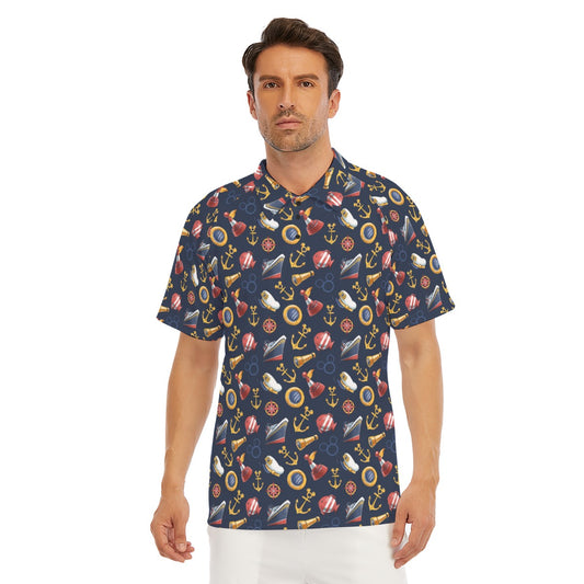 Mouse Ear Nautical Icons - Men's Polo Shirt