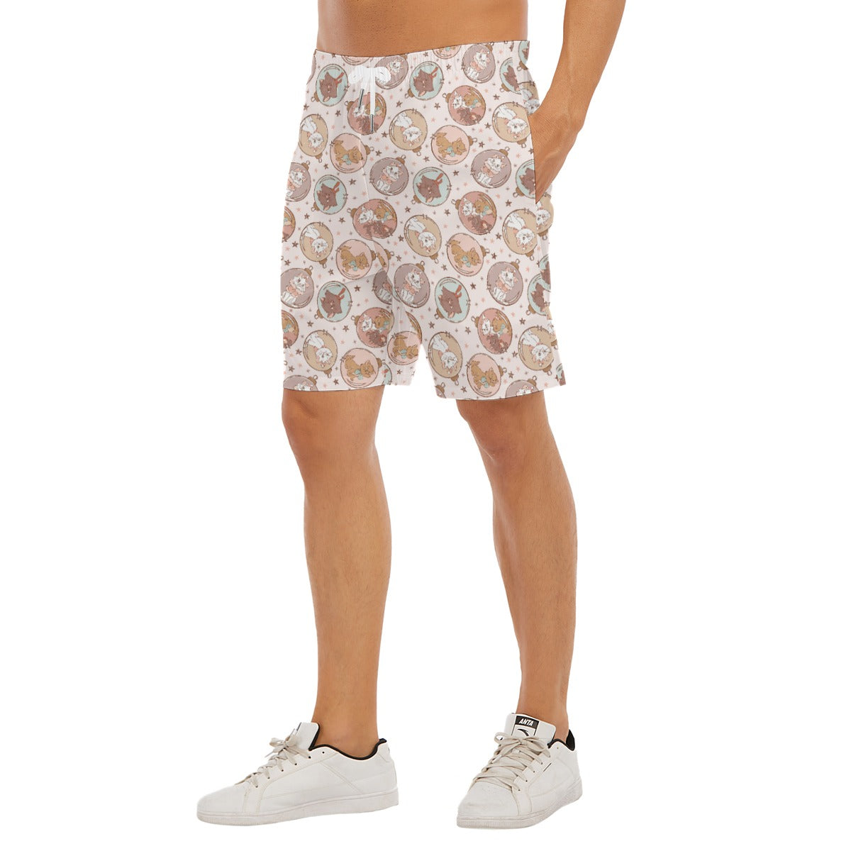 Festive Feline Baublescats - Men’s Pocket Beach Shorts