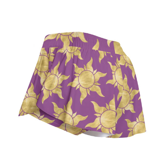 Golden Sun Symbols - Women's Flowy Pocket Shorts