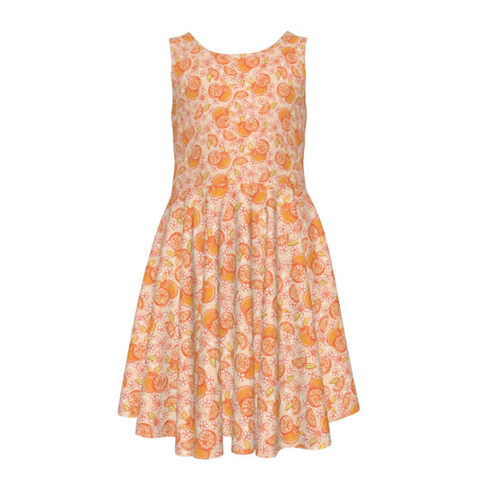 Summer Fruits - Oranges - Kid's Sleeveless Skater Dress