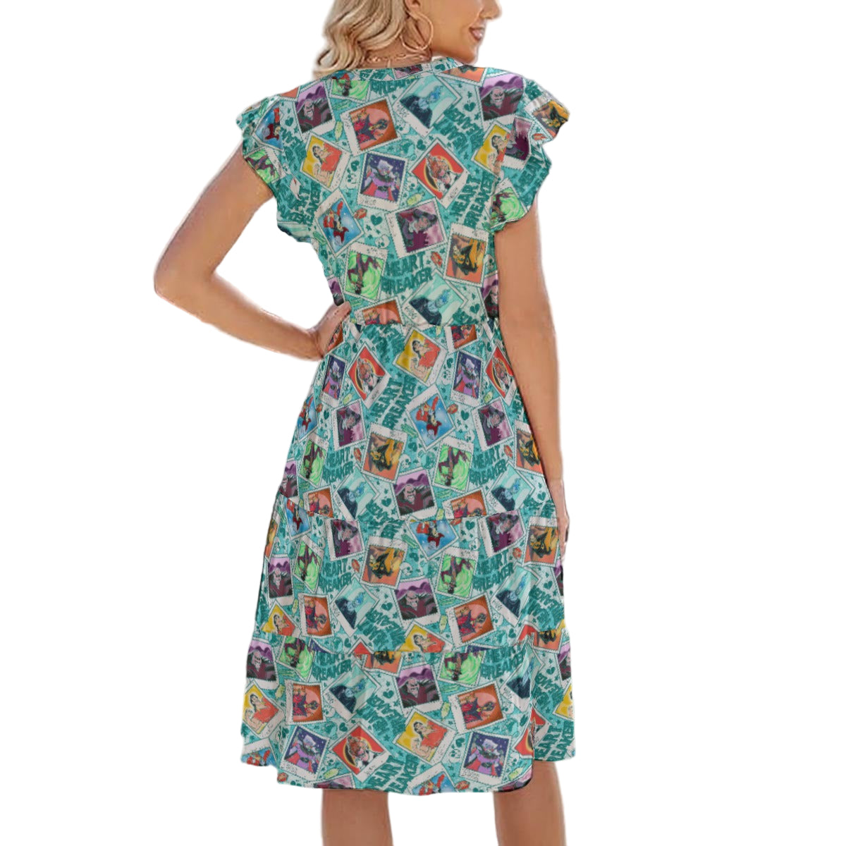 Heartbreaker Villaintine - Women's Tiered Pocket Midi Dress