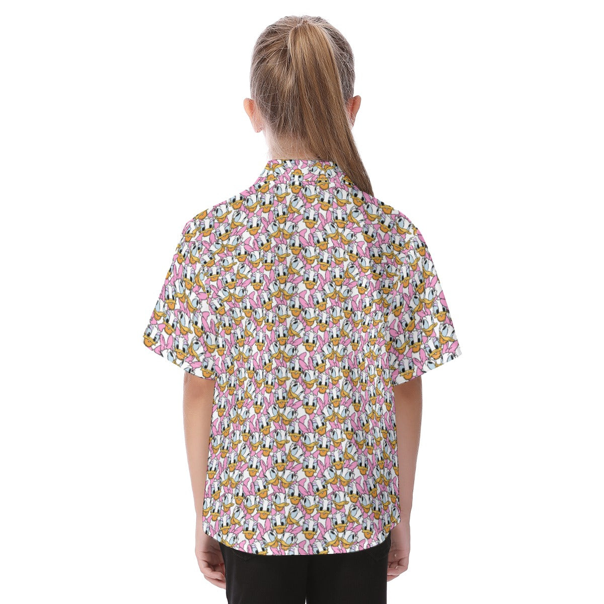 Many Faces of Sassy Duck - Kid's Hawaiian Button Up Shirt