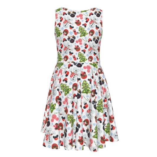 Mouse Magic Christmas - Kid's Sleeveless Skater Dress