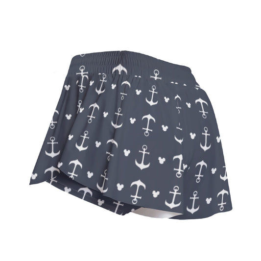 Anchors & Mouse Ears - Women's Flowy Pocket Shorts