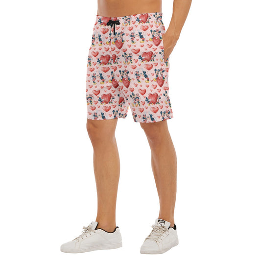 Valentine Mouse Couple - Men’s Pocket Beach Shorts