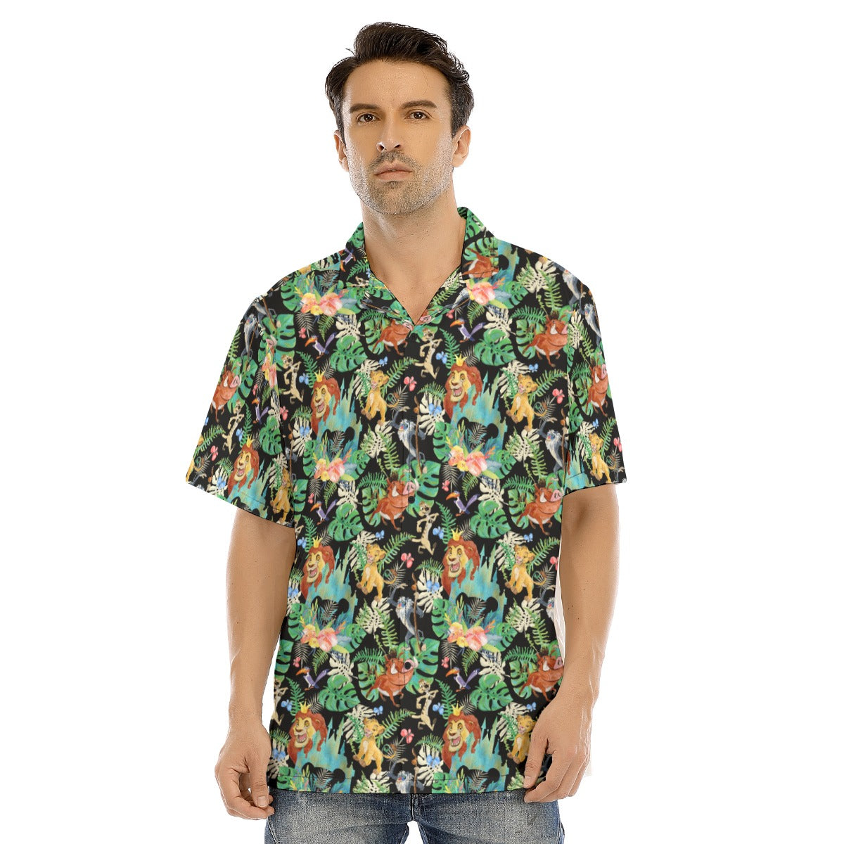 Watercolor Jungle Pride - Men's Hawaiian Button Up Shirt