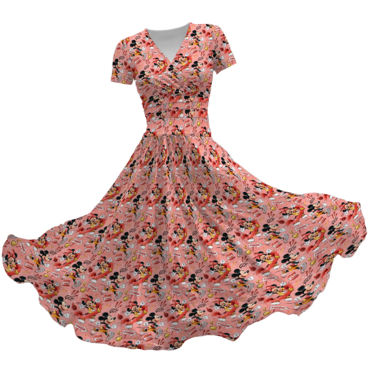 Power Couple Race Ready - Women's V-Neck Ruched Midi Dress