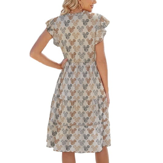 Safari Mouse Ears - Women's Tiered Pocket Midi Dress