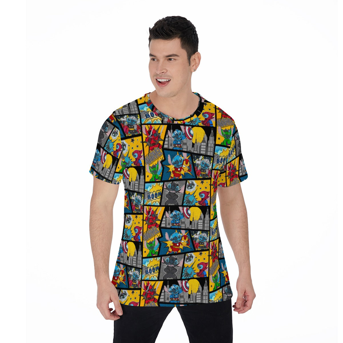 Superhero Stitch - Comic Action - Men's Short Sleeve T-Shirt