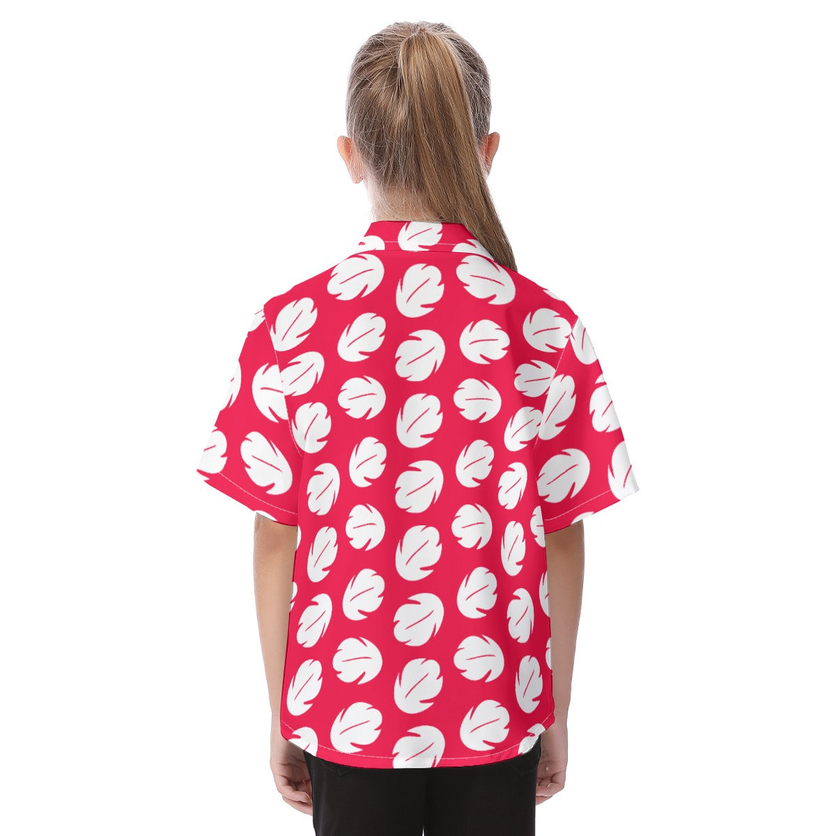 Island Leaf Print - Kid's Hawaiian Button Up Shirt