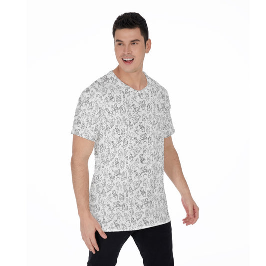 Monochrome Royal Silhouettes - Men's Short Sleeve T-Shirt