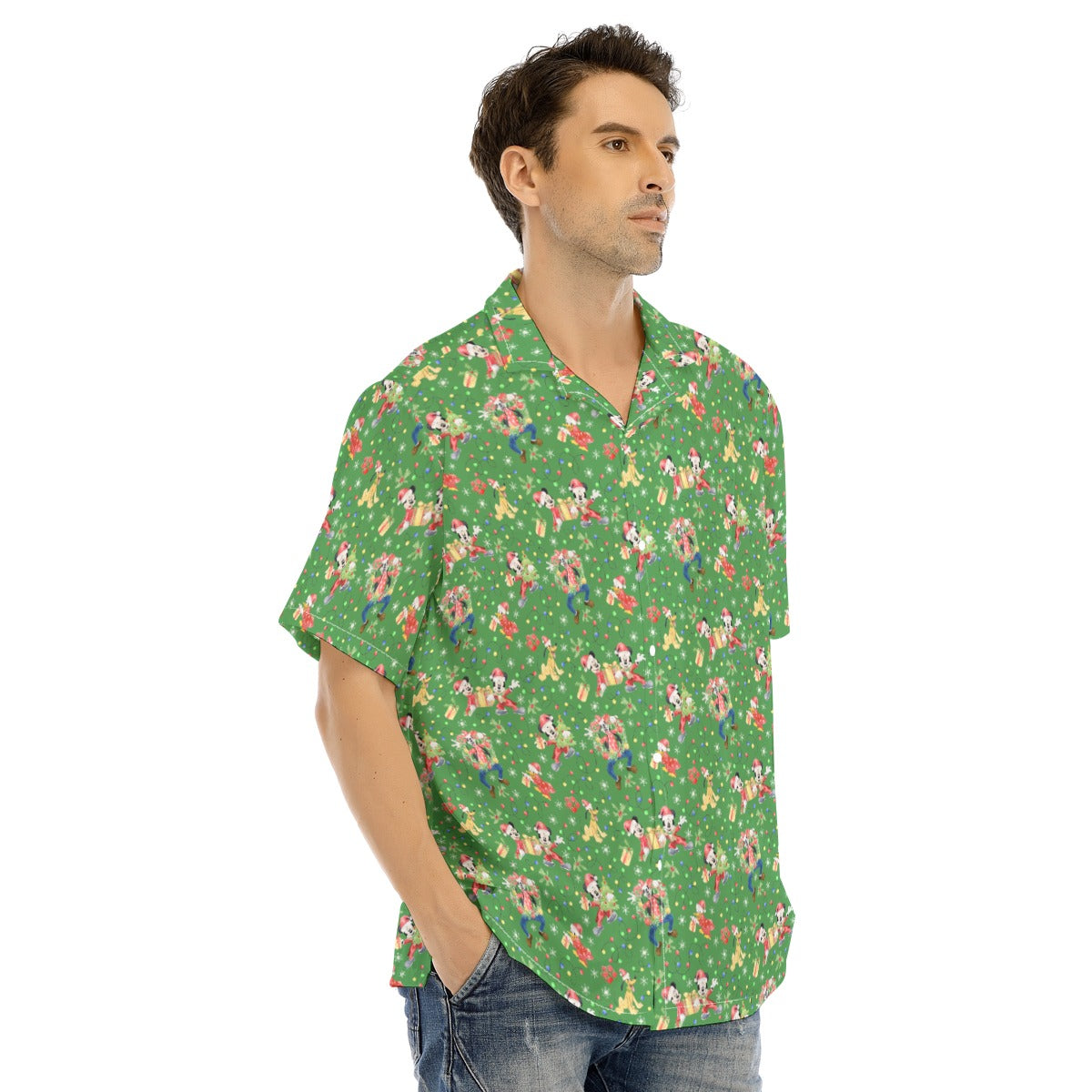 Mouse & Friends Christmas Cheer - Men's Hawaiian Button Up Shirt