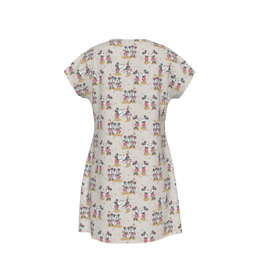 Retro Mouse & Partner - Women's T-Shirt Dress
