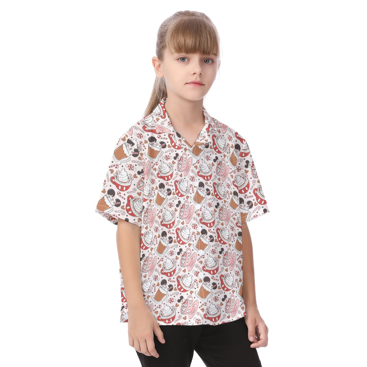 Magic Mouse Hot Chocolate - Kid's Hawaiian Button Up Shirt