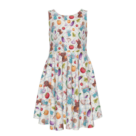 Ratatouille Veggies - Kid's Sleeveless Skater Dress