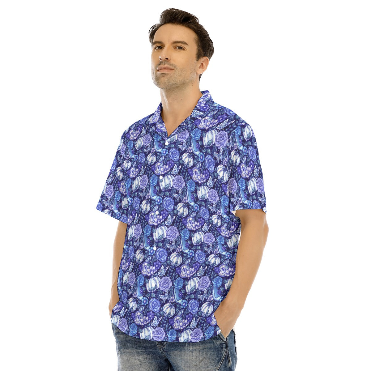 Fairytale Florals – Royal Ball - Men's Hawaiian Button Up Shirt