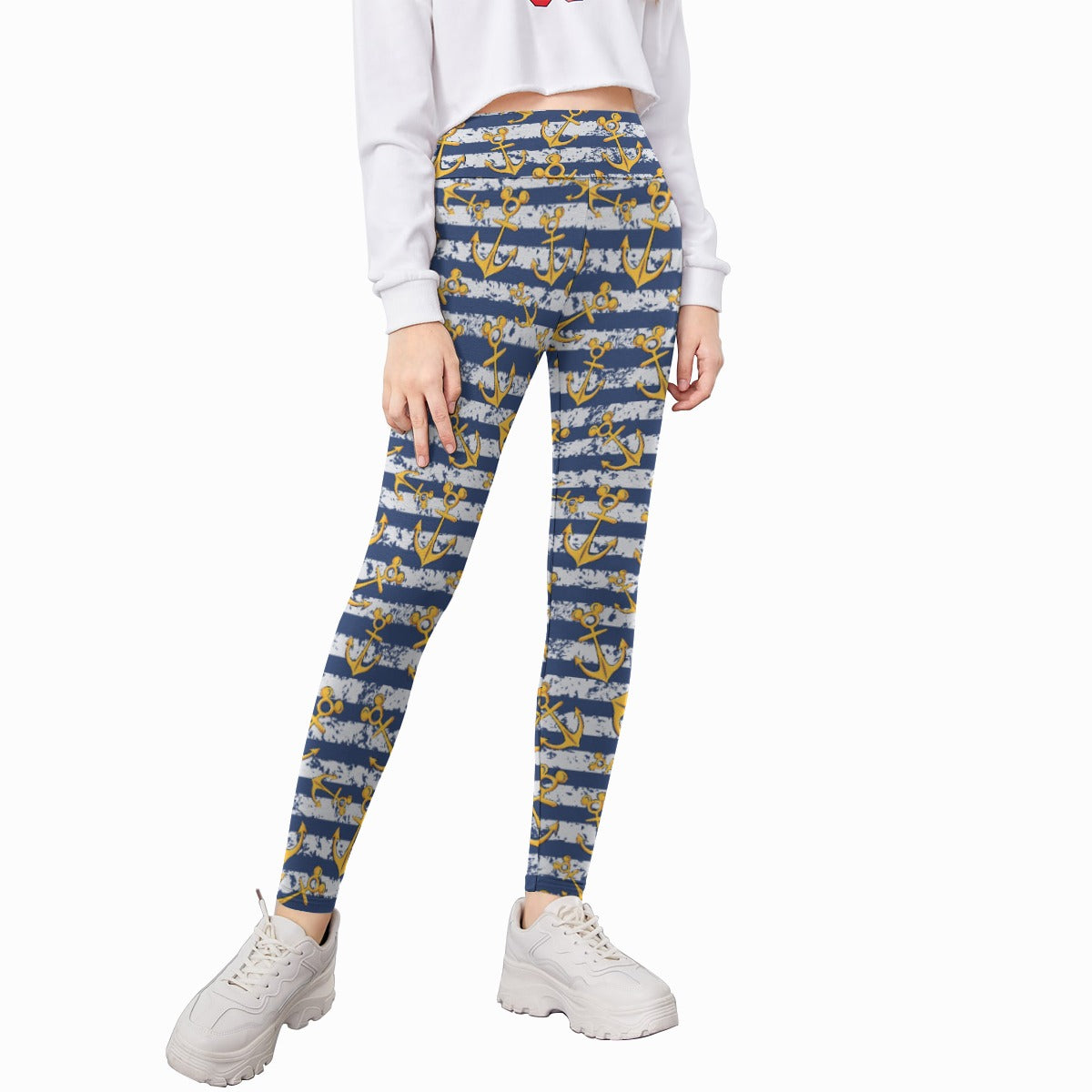 Nautical Mouse Ear Anchors - Kid's Leggings