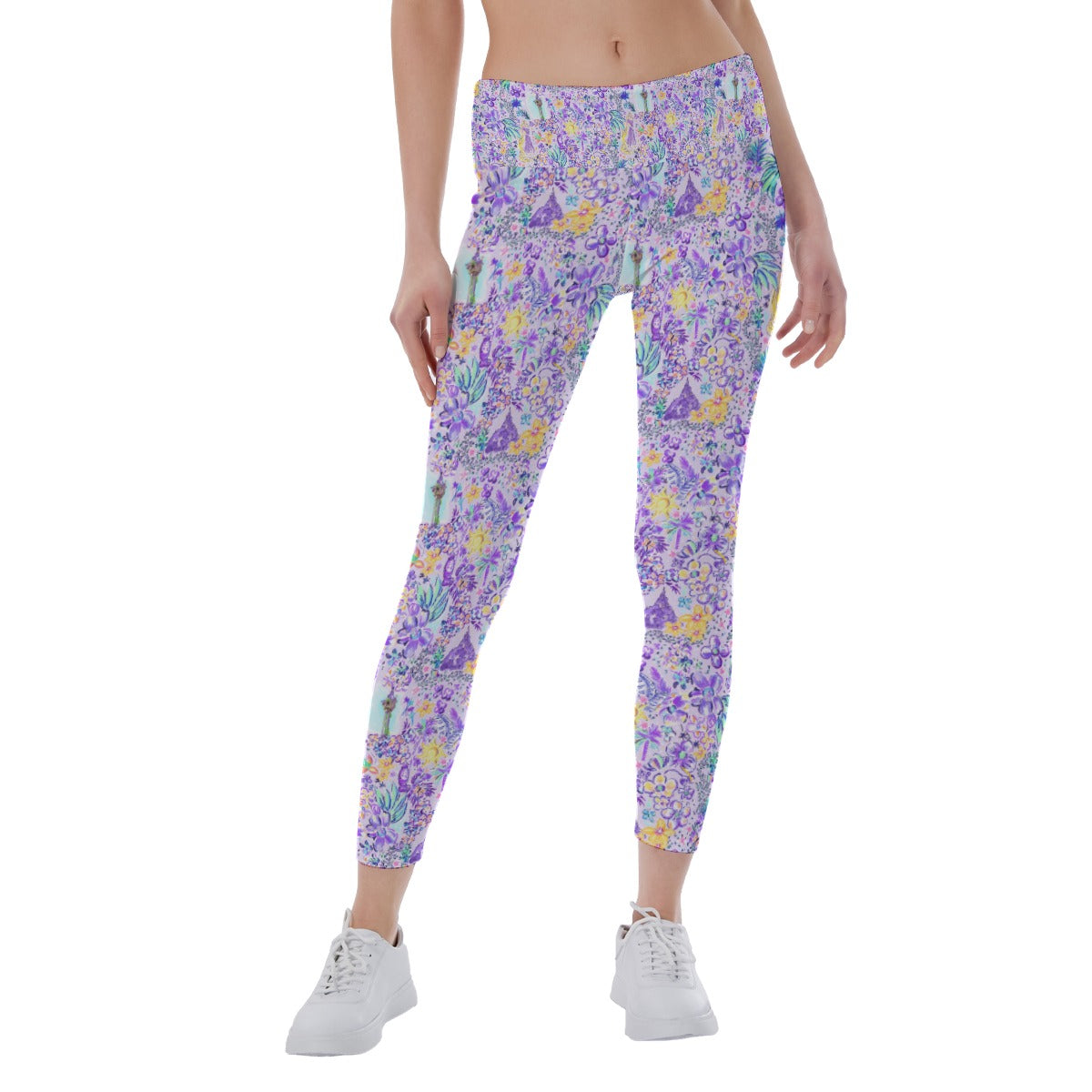 Bright Tropical Princess - Tower Light Festival - Women's Yoga Leggings
