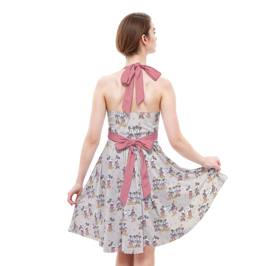 Retro Mouse & Partnernnie - Women's Halter Vintage Pocket Dress