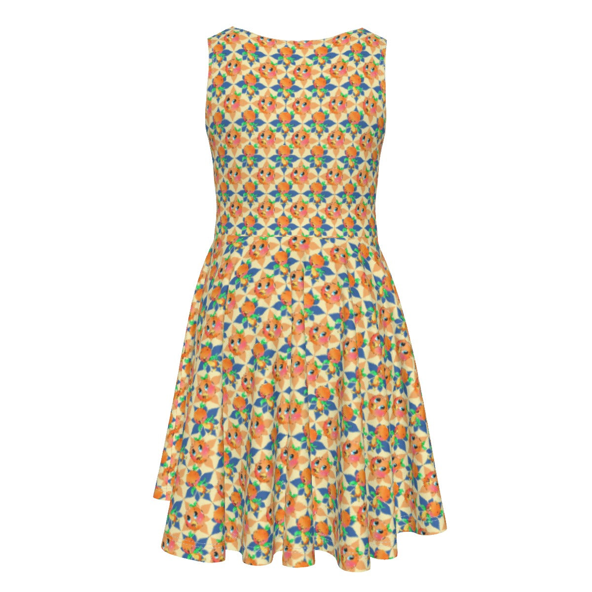 Retro Citrus Play - Kid's Sleeveless Skater Dress
