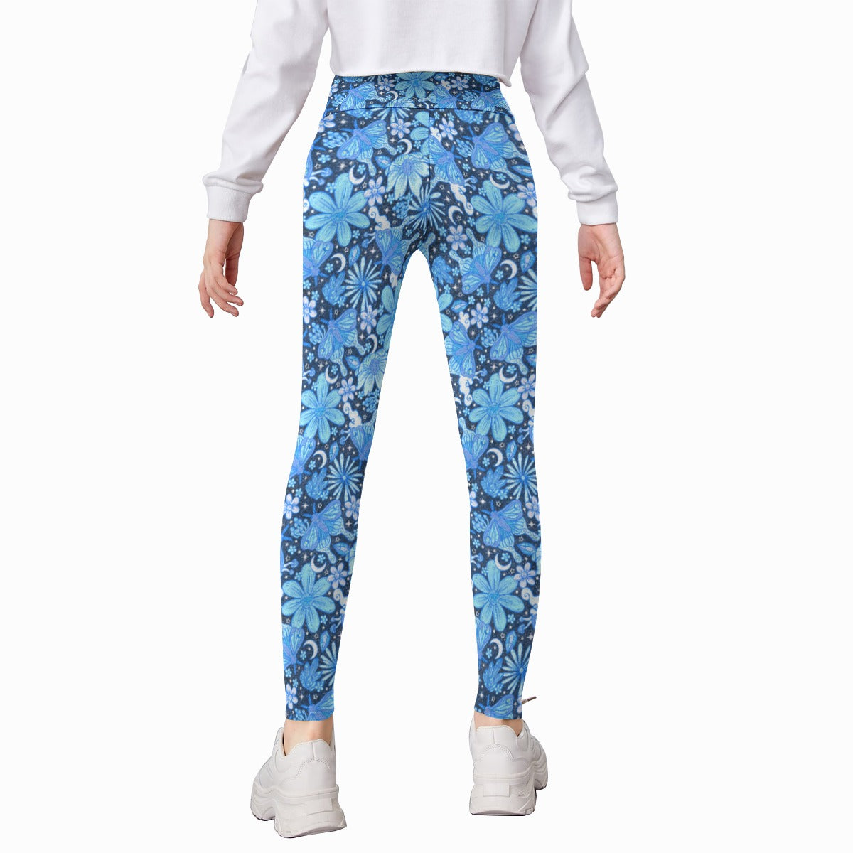 Blue Crystal Moths - Kid's Leggings