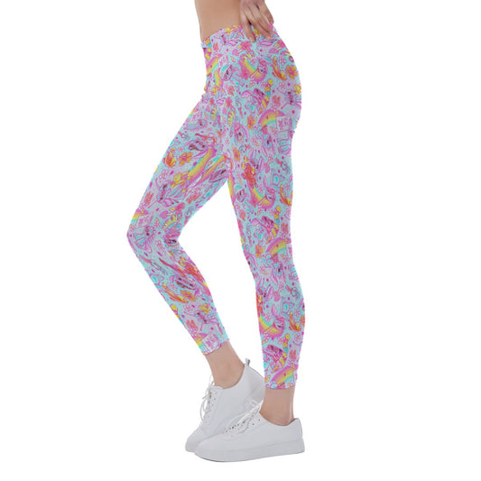 Neon Rainbow Mischief - Women's Yoga Leggings