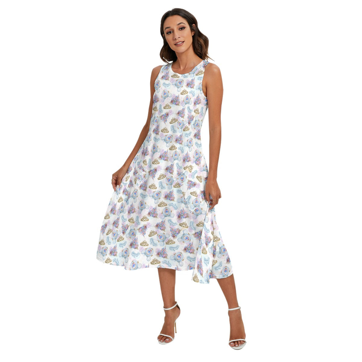 Watercolor Fairytale Fantasy - Women’s Diagonal Pocket Midi Dress