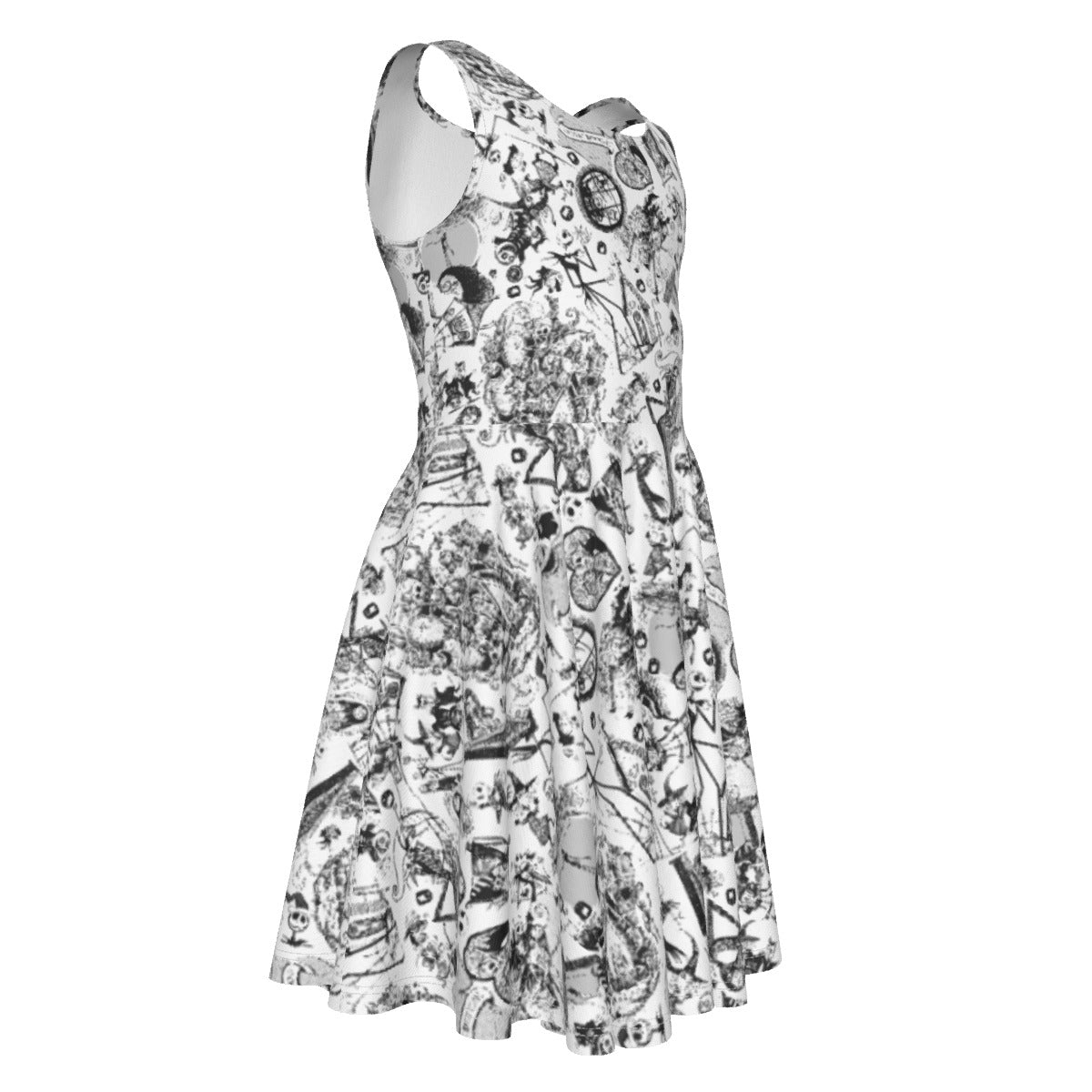Nightmare Halloween Sketches- Kid's Sleeveless Skater Dress