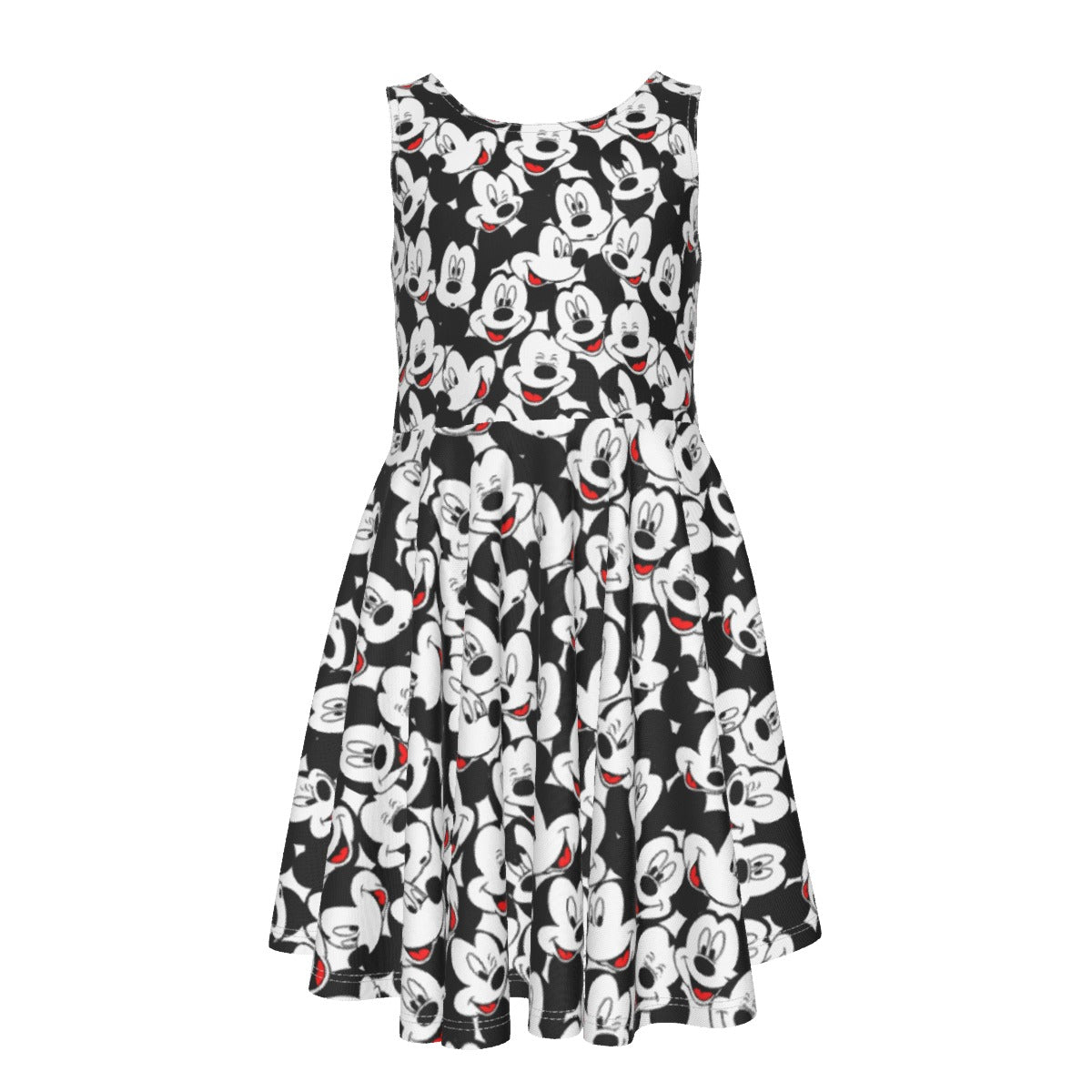 Many Faces of Classic Mouse - Kid's Sleeveless Skater Dress