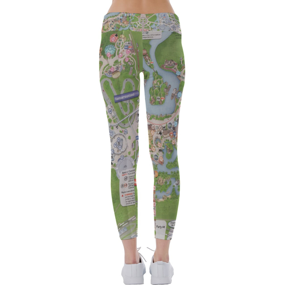 Vibrant Fantasy Park Map - Women's Yoga Leggings