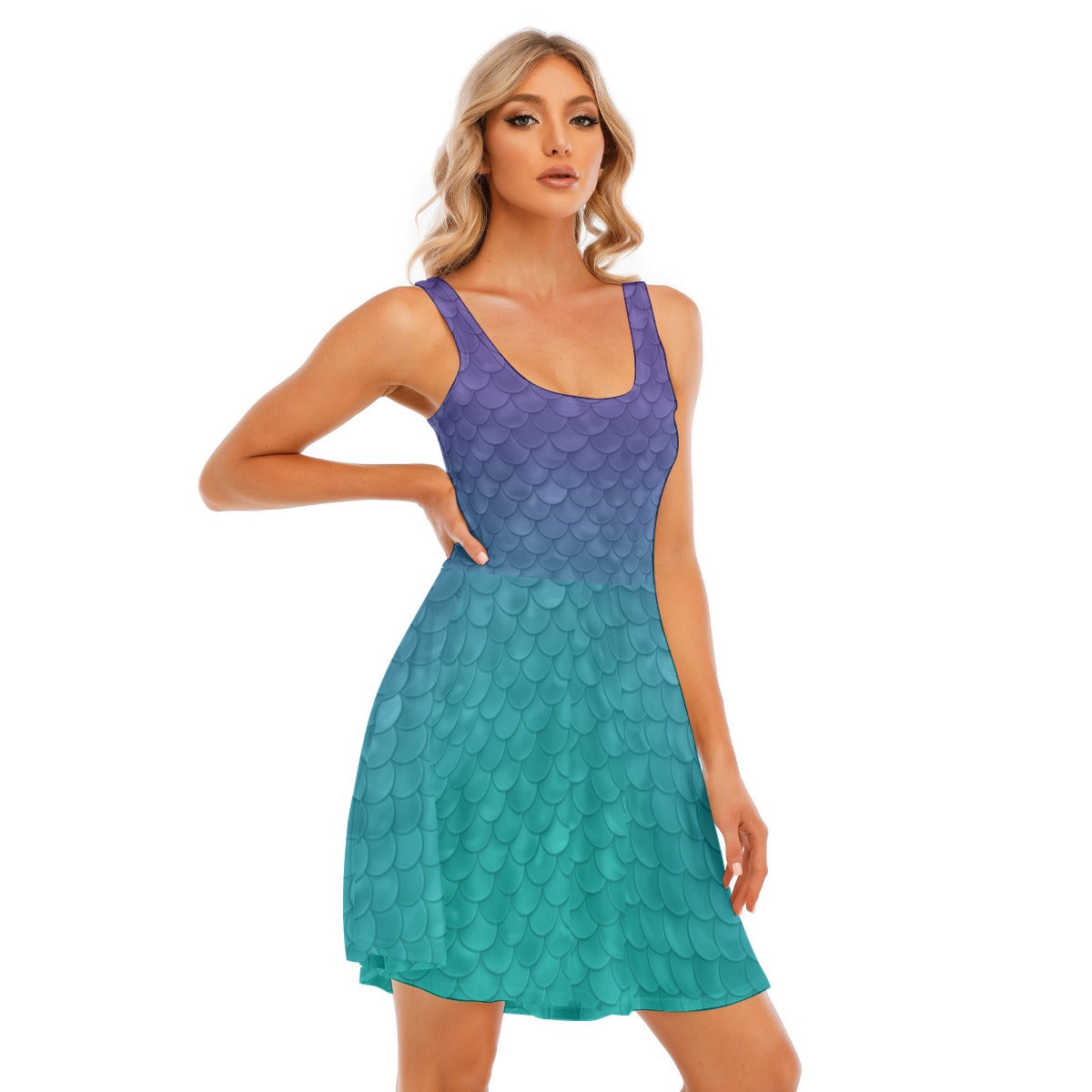 Dreamy Mermaid Scales - Women's Sleeveless Pocket Skater Dress
