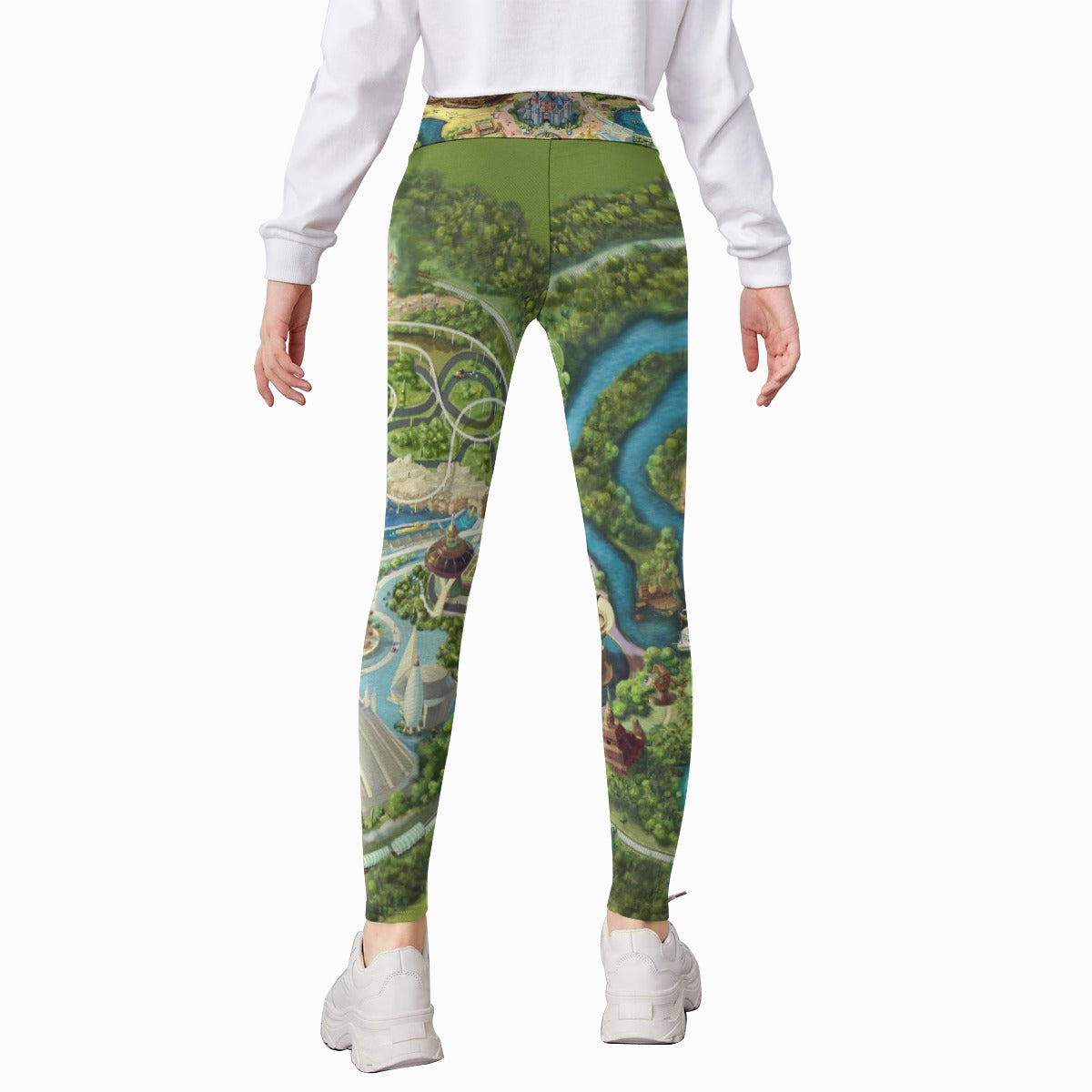 Colorful Theme Park Map - Kid's Leggings