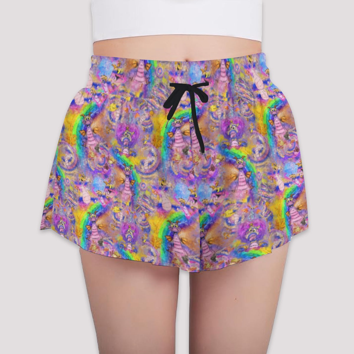 Figment Watercolor Rainbow - Girls’ Flowy Pocket Shorts