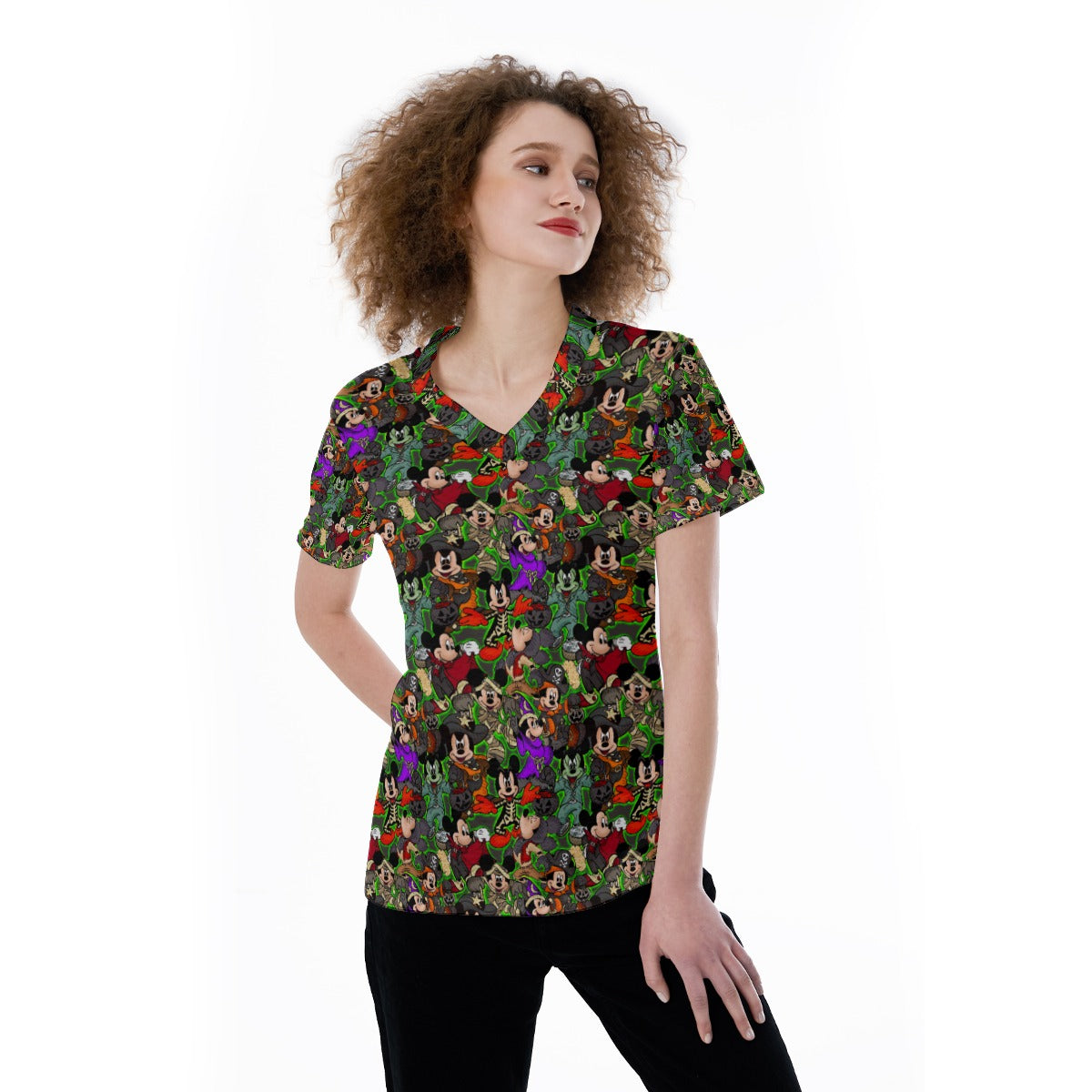 Halloween Costume Mashup - Women's Short Sleeve V-Neck T-Shirt