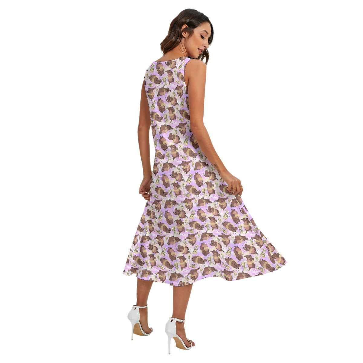 Ballerina Hippos - Women’s Diagonal Pocket Midi Dress