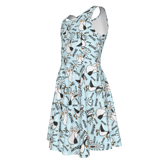 Mine Mine Mine Seagulls - Kid's Sleeveless Skater Dress