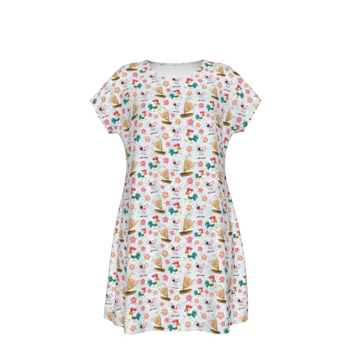 Island Pig & Rooster Duo - Women's T-Shirt Dress