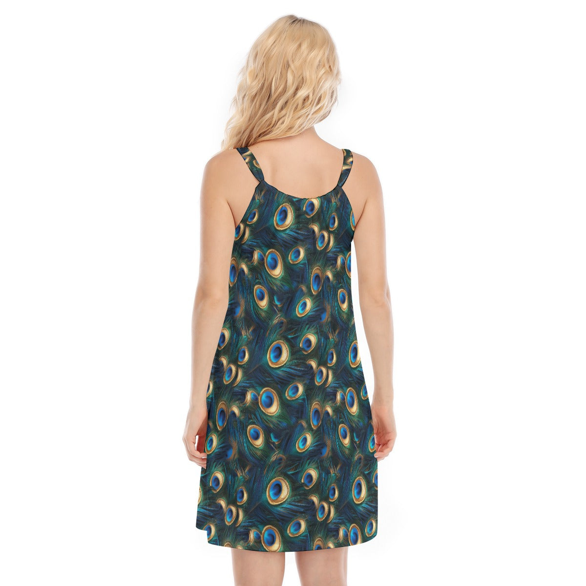 Animal Print - Peacock - Women’s Adjustable Sundress