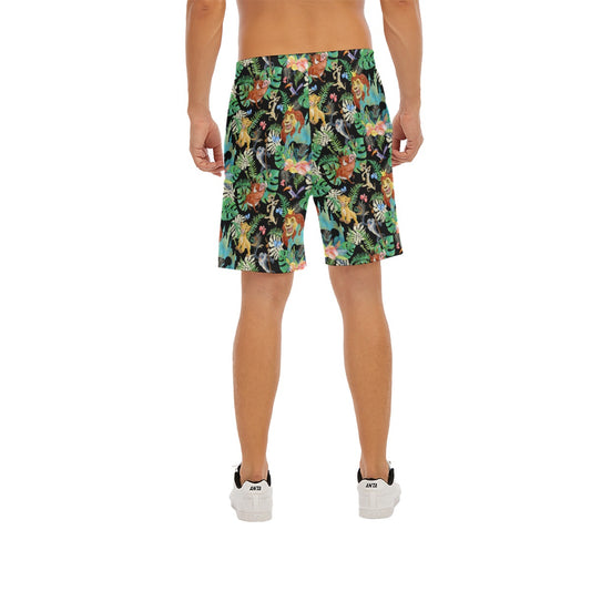 Watercolor Jungle Pride - Men’s Pocket Beach Shorts