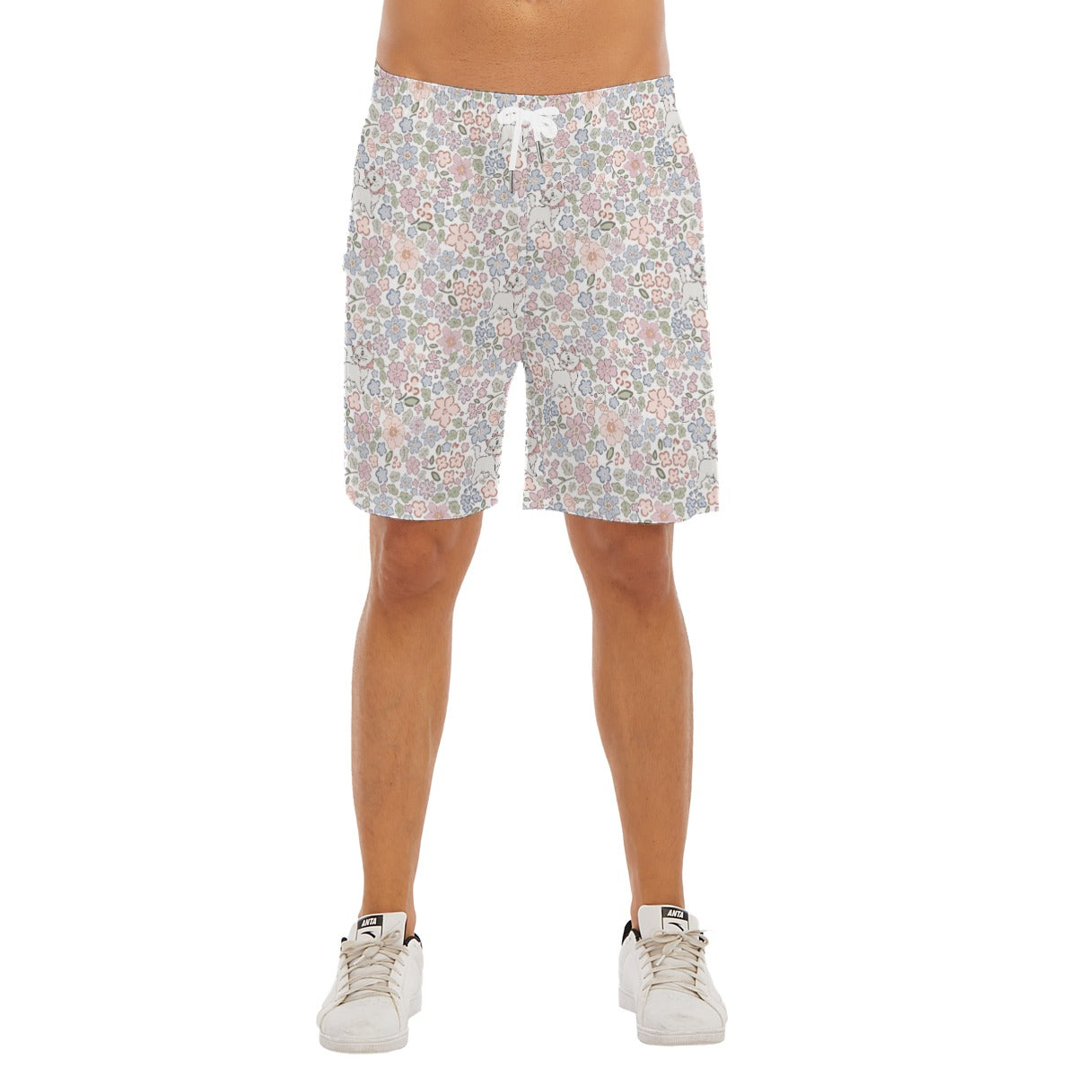 Springtime Kitten Garden Elegance - Men’s Pocket Beach Shorts