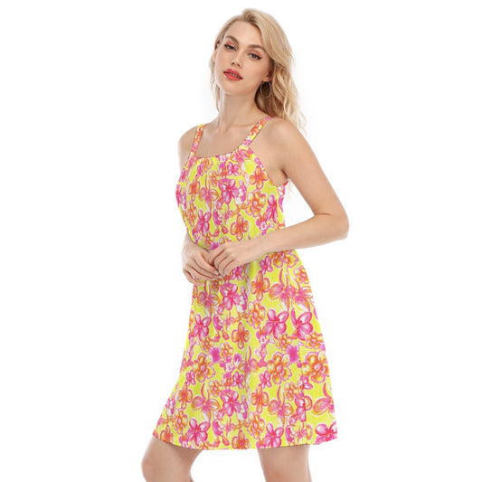 Neon Tropical Floral Friends - Women’s Adjustable Sundress