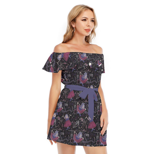 Marvelous Magical Mim - Women's Off-shoulder Ruffle Dress