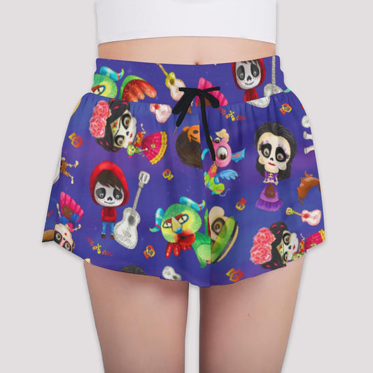 Poco Loco Día de Muertos - Girls’ Flowy Pocket Shorts