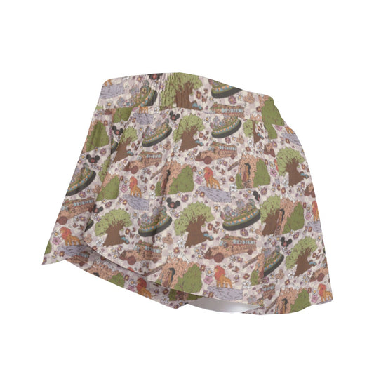 Hand Drawn AK - Women's Flowy Pocket Shorts