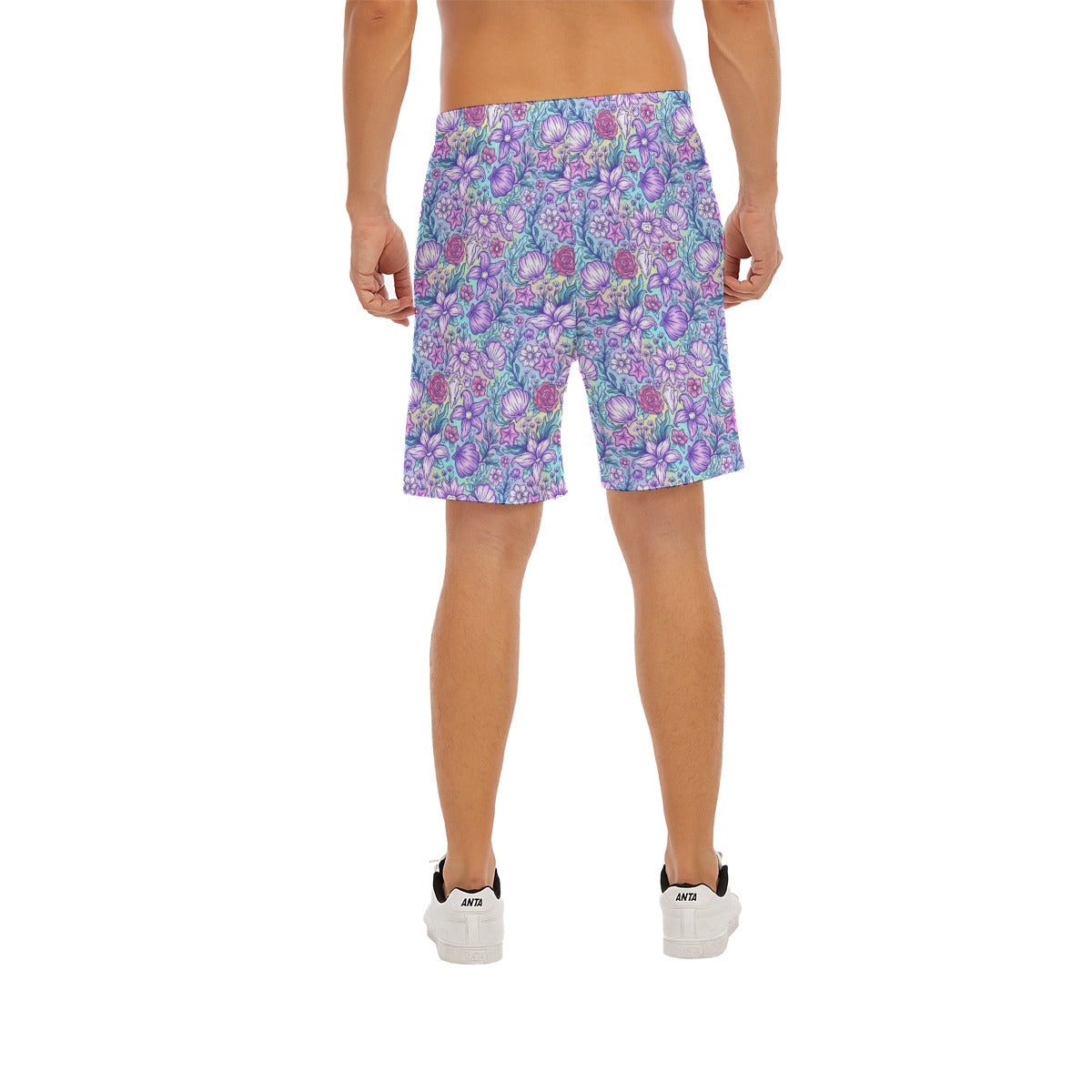 Fairytale Florals – Mermaid Princess - Men’s Pocket Beach Shorts