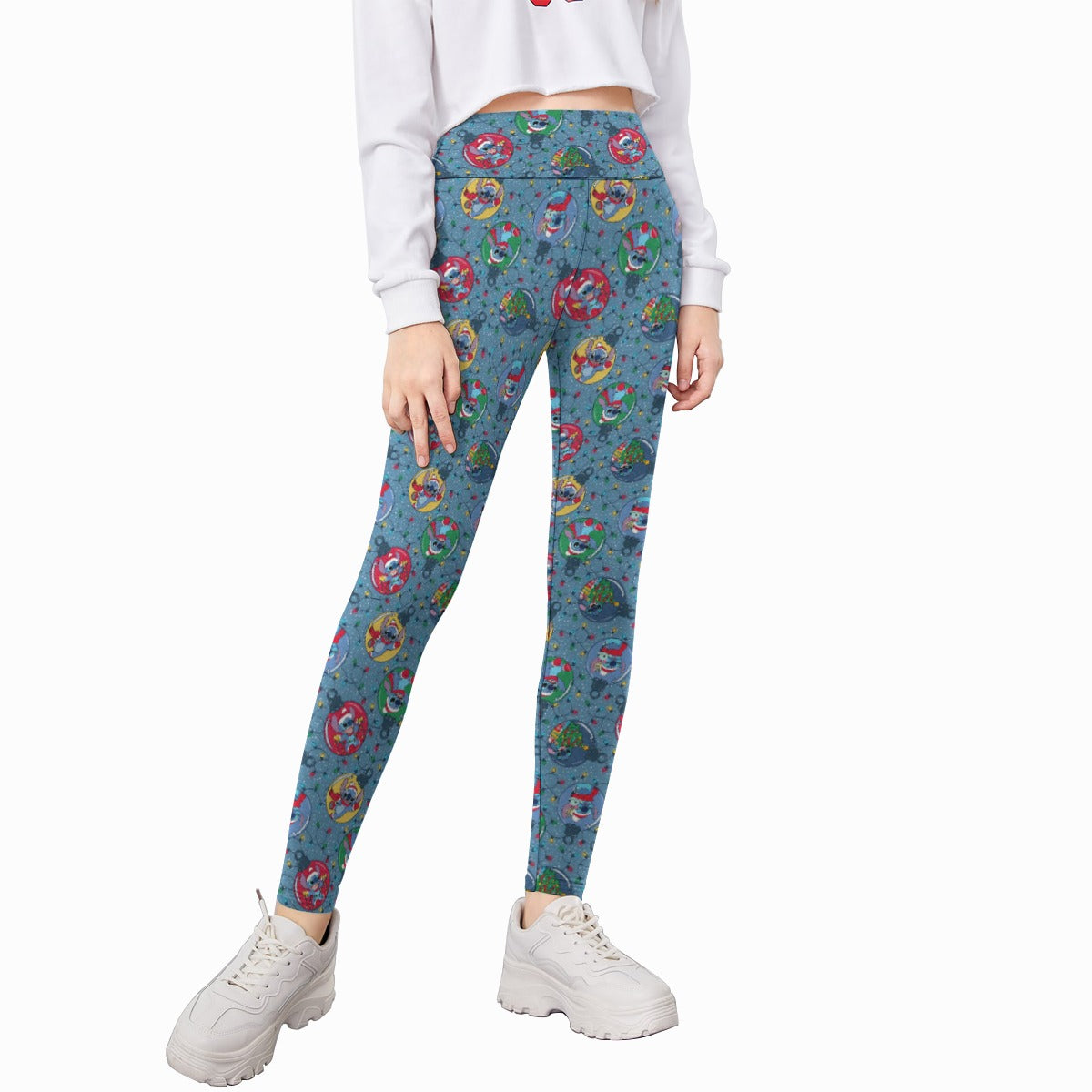 Holiday Baubles with Mischievous Blue Alien - Kid's Leggings