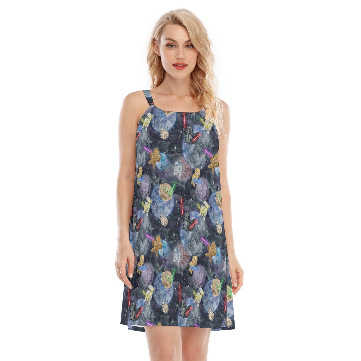 Watercolor Cosmic Battle - Women’s Adjustable Sundress