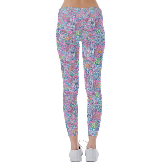 Bright Tropical Dreams - Enchanted Squeaky Helpers - Women's Yoga Leggings
