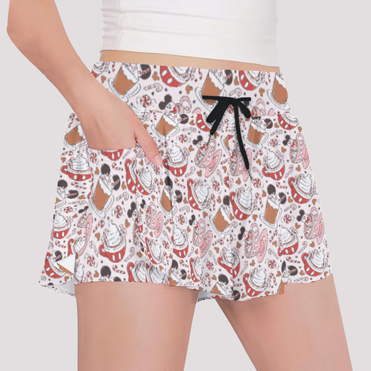 Magic Mouse Hot Chocolate - Girls’ Flowy Pocket Shorts