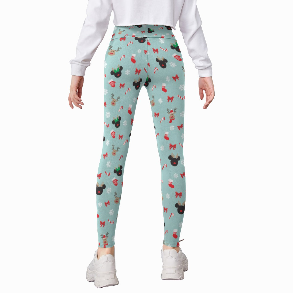 Festive Reindeer Mouse Holidayeers - Kid's Leggings